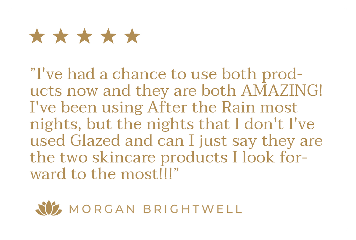 Customer review with five gold stars mentioning Glazed