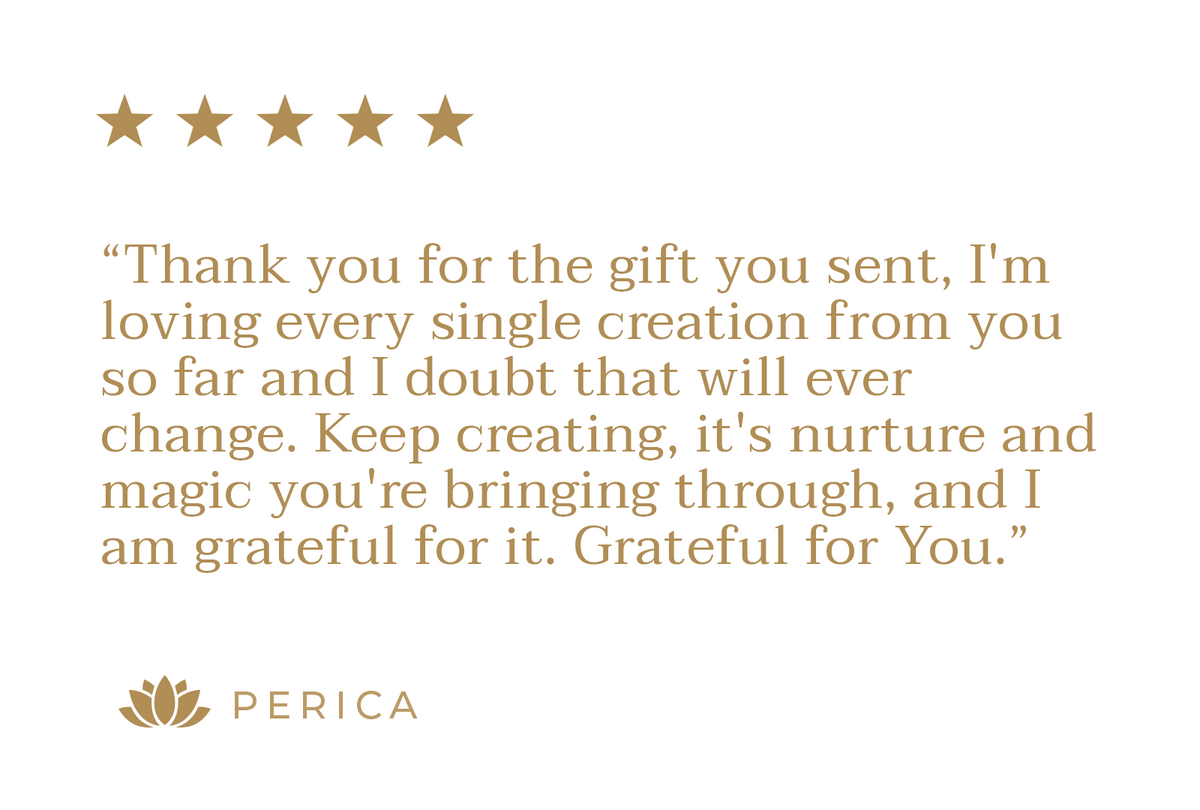 Customer review with five gold stars expressing gratitude for a gift