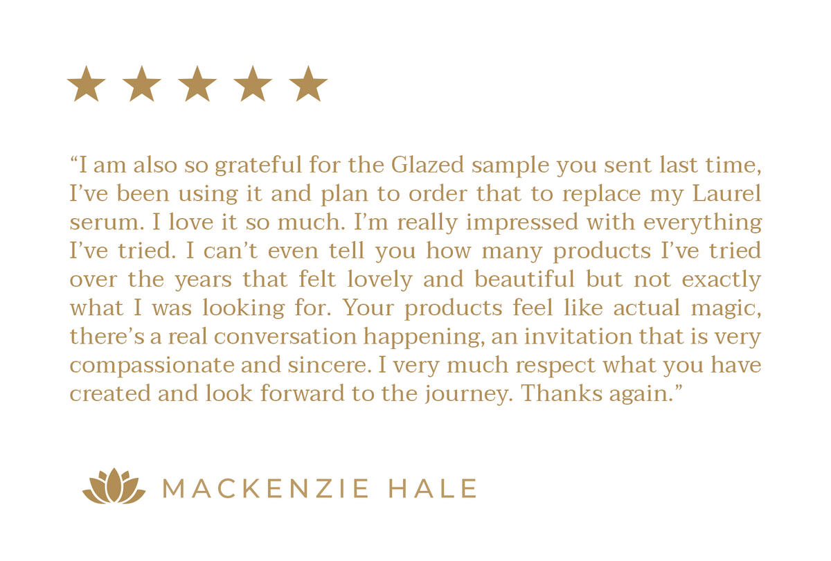 Customer review with five gold stars from Mackenzie Hale