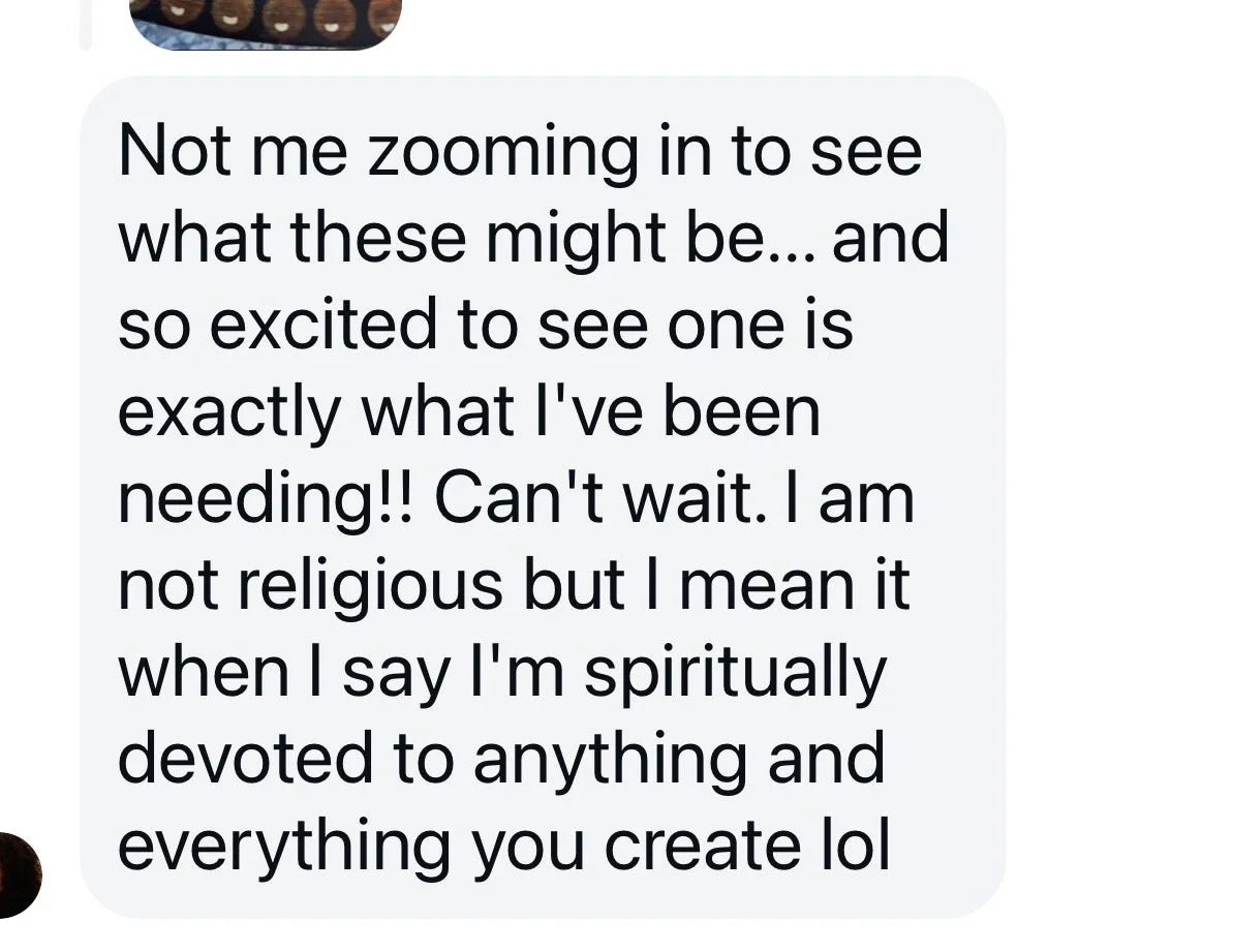 A screenshot of a text message expressing excitement about visible results