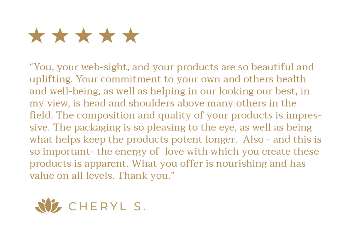 Customer review with five gold stars about product quality and packaging