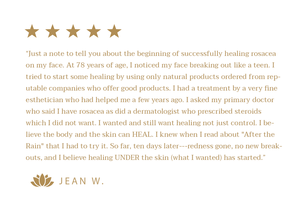 Customer testimonial with five gold stars from Jean W.
