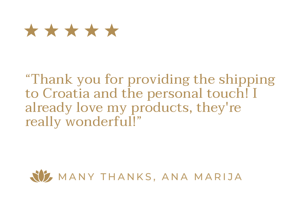 Customer review with five gold stars from Ana Marija
