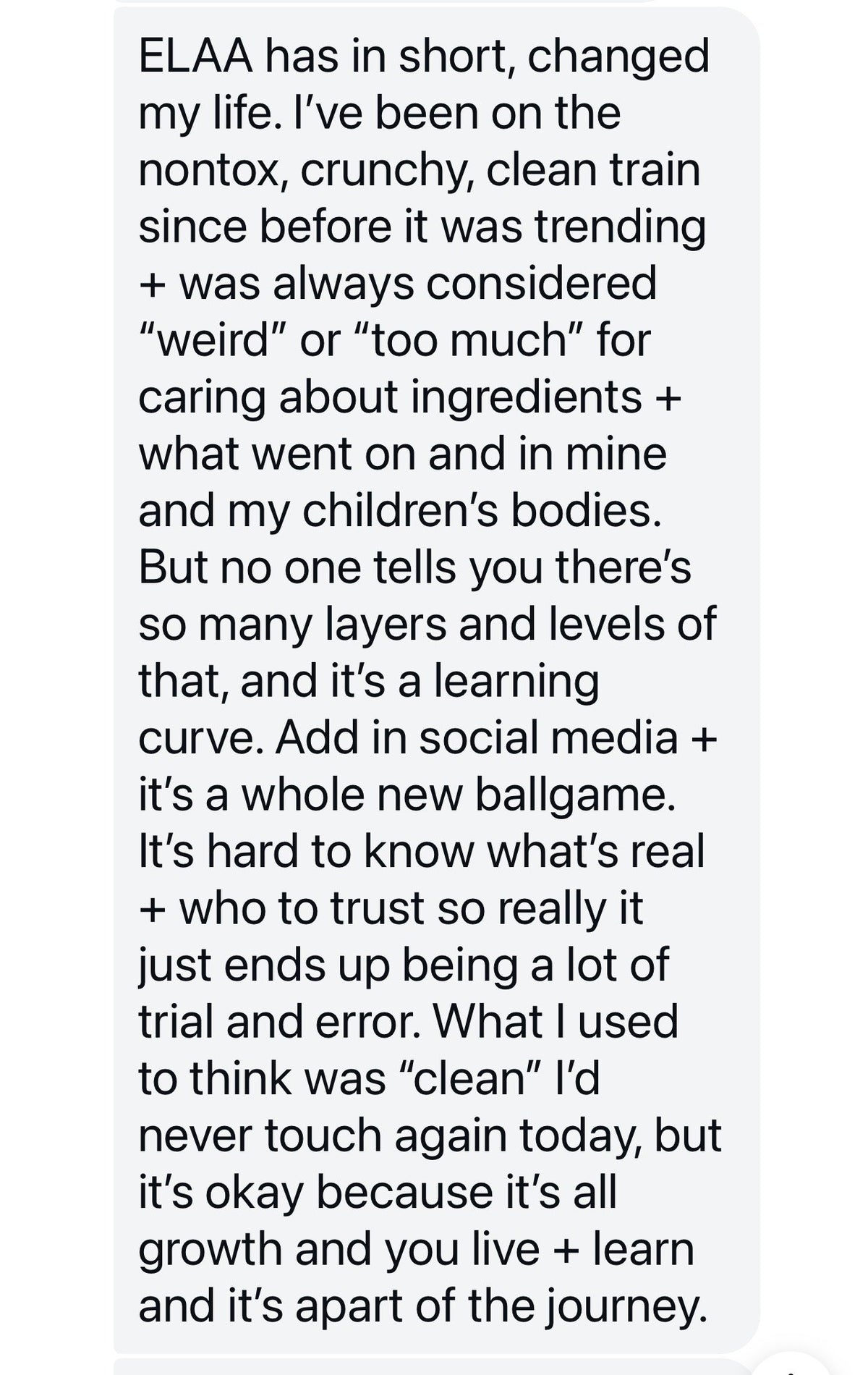A screenshot of a paragraph discussing personal growth and perspectives on life's challenges